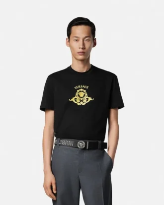 T-shirt slim en jersey de coton imprimé