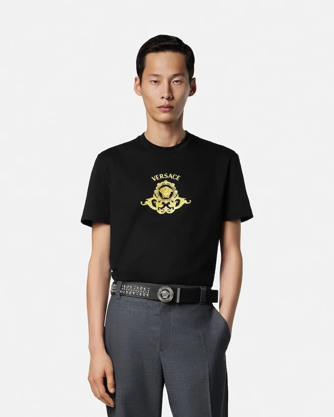T-shirt slim en jersey de coton imprimé T-shirt slim en jersey de coton imprimé