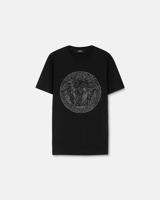 T-shirt slim en jersey de coton orné T-shirt slim en jersey de coton orné
