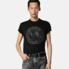 T-shirt slim en jersey de coton orné T-shirt slim en jersey de coton orné