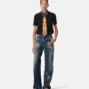 Top en satin envers clouté Top en satin envers clouté