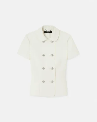 Veste ajustée en crêpe de laine double
