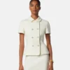 Veste ajustée en crêpe de laine double