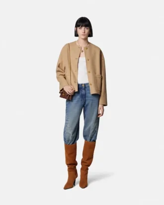 Veste caban en laine feutrée