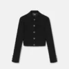 Veste courte en crêpe double laine