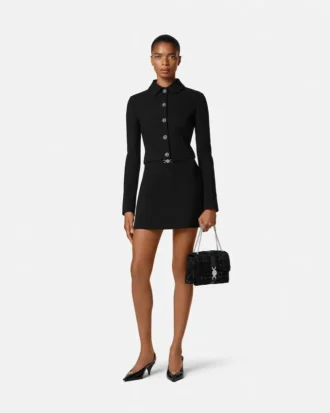 Veste courte en crêpe double laine