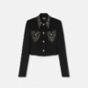 Veste courte en laine cloutée