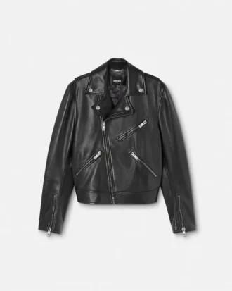 Veste de motard en cuir nappa