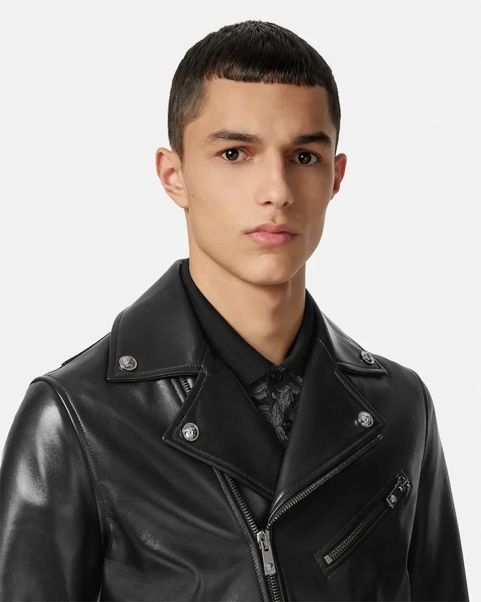 Veste de motard en cuir nappa Veste de motard en cuir nappa