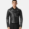 Veste de motard en cuir nappa Veste de motard en cuir nappa