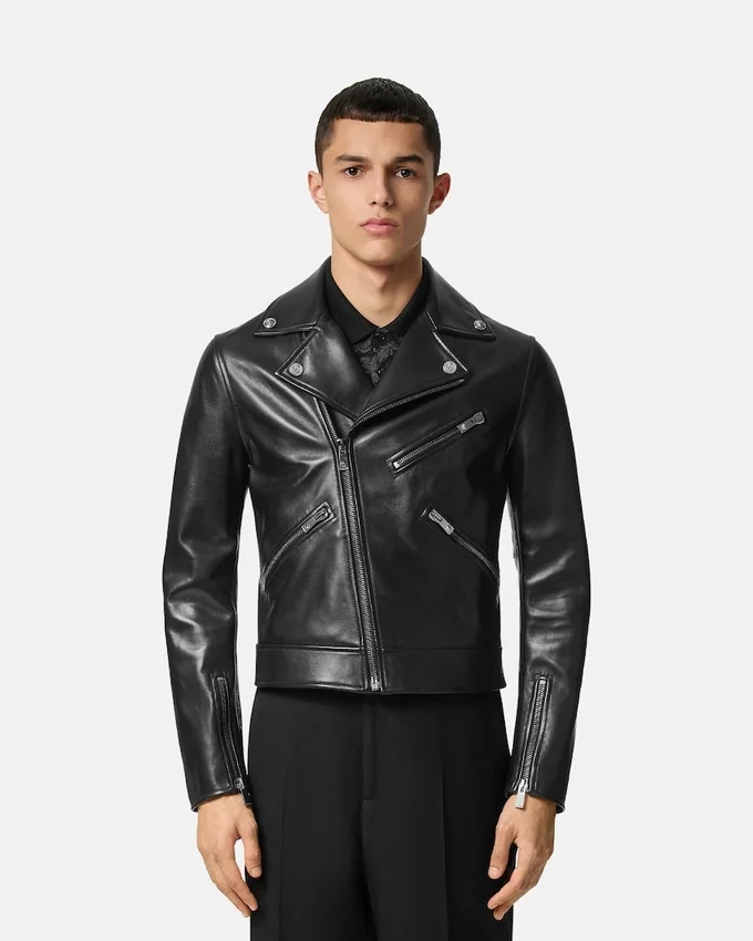 Veste de motard en cuir nappa Veste de motard en cuir nappa