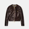 Veste en cuir verni effet croco Veste en cuir verni effet croco