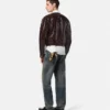 Veste en cuir verni effet croco Veste en cuir verni effet croco