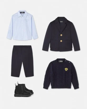Veste en gabardine satinée brodée pour bébé