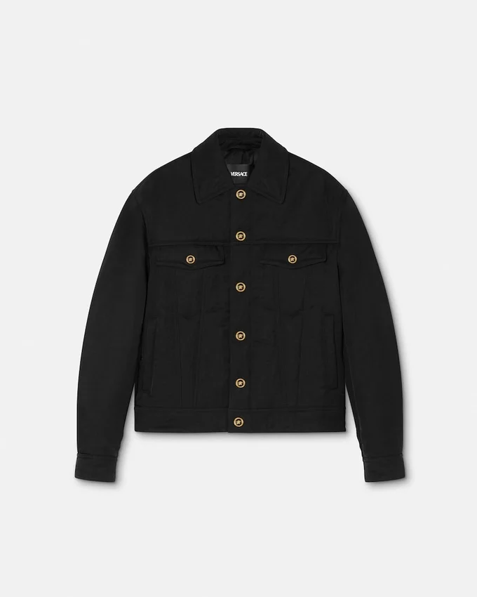 Veste matelassée en satin de nylon froissé Veste matelassée en satin de nylon froissé
