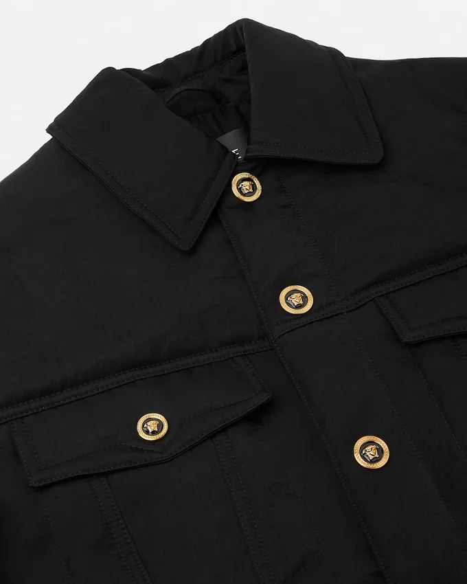 Veste matelassée en satin de nylon froissé Veste matelassée en satin de nylon froissé