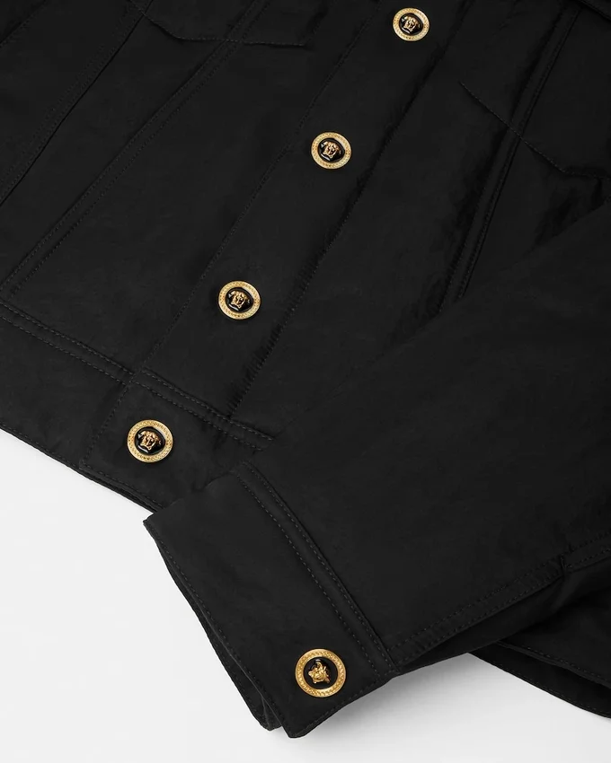 Veste matelassée en satin de nylon froissé Veste matelassée en satin de nylon froissé