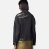 Veste trucker en denim à mailles métalliques