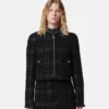 Veste zippée en tweed de coton